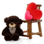2 Feet Chocolate Brown Teddy Bear with a Bow